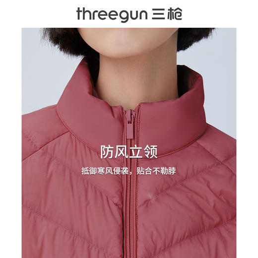 Threegun三枪 【鹅绒】立领长袖女士开衫上衣羽绒服-81940A011 商品图8