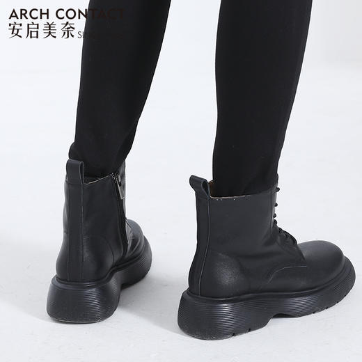 【活动价】ARCHCONTACT安启美奈圆头绑带厚底加绒女靴52190 商品图4