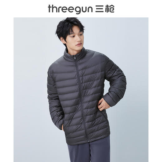 Threegun三枪 【鹅绒】立领长袖开襟男士羽绒服-81911A011 商品图1