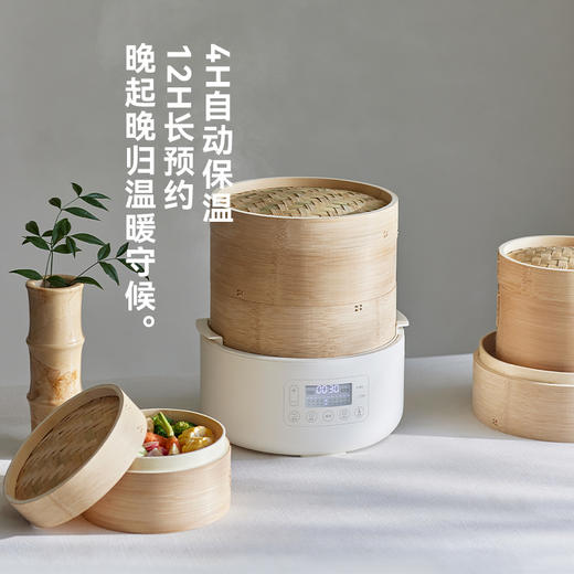 olayks立时竹笼电蒸锅家用多功能预约蒸煮小笼包馒头包子早餐机 商品图4