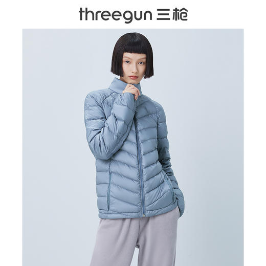 Threegun三枪 【鹅绒】立领长袖女士开衫上衣羽绒服-81940A011 商品图0