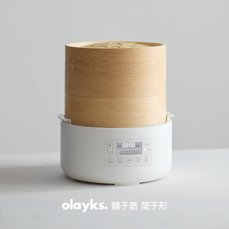 olayks立时竹笼电蒸锅家用多功能预约蒸煮小笼包馒头包子早餐机