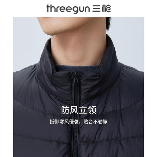 Threegun三枪 【鹅绒】立领长袖开襟男士羽绒服-81911A011 商品图7