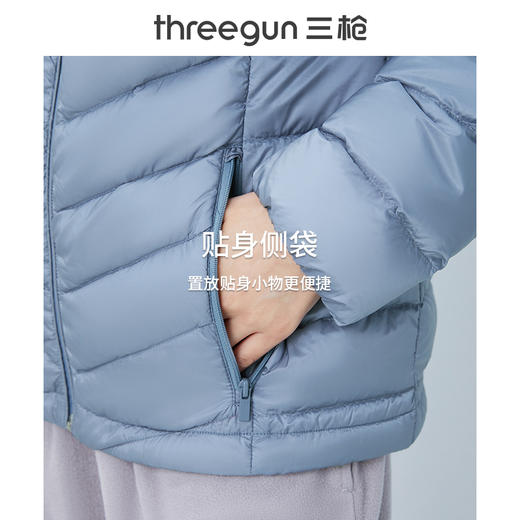 Threegun三枪 【鹅绒】立领长袖女士开衫上衣羽绒服-81940A011 商品图10