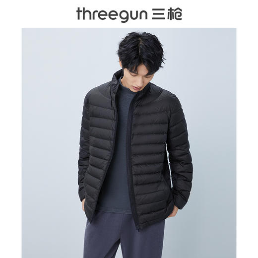 Threegun三枪 【鹅绒】立领长袖开襟男士羽绒服-81911A011 商品图3