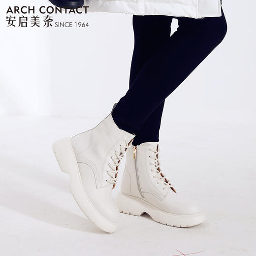 【活动价】ARCHCONTACT安启美奈圆头绑带厚底加绒女靴52190 商品图1