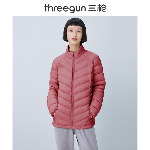 Threegun三枪 【鹅绒】立领长袖女士开衫上衣羽绒服-81940A011 商品图5