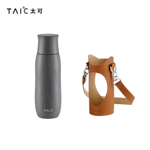 TAIC太可纯钛臻享焖茶杯双层高档焖泡保温杯390ml（星尘灰） 商品图5