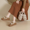 西村名物2025年春季新款绒毛保暖超轻厚底防滑魔术贴板鞋T24DM48401 商品缩略图1