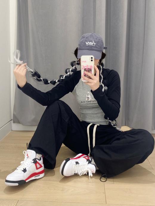 清仓库不退换    耐克 AJ4 白橙色白黑红色篮球鞋 无包装（一周发货） 商品图7