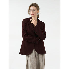 COCOBELLA安可拉红精纺花纱一粒扣西装女早春西服外套SI7033