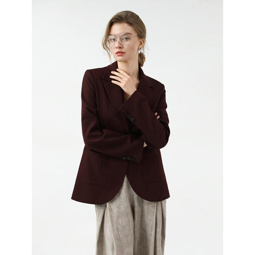 COCOBELLA安可拉红精纺花纱一粒扣西装女早春西服外套SI7033 商品图0