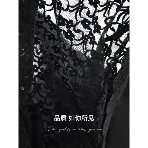 COCOBELLA重工浮雕植绒蕾丝半身裙女25春精致混搭长裙HS7066-2 商品图3