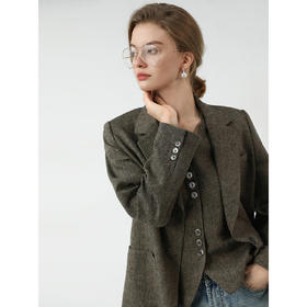 COCOBELLA奢感老钱风精纺花纱西装女25春品质休闲西服SI7029