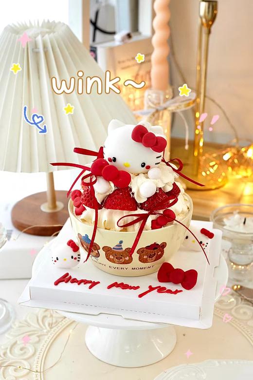 【限定】草莓碗Kitty蛋糕 商品图0