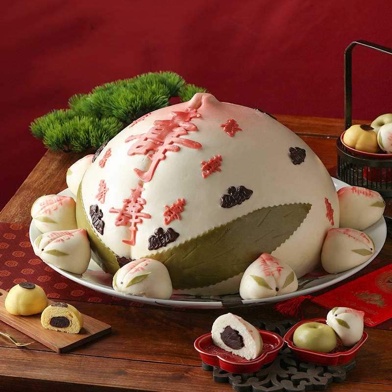 御茶膳房寿桃老人祝寿生日糕点心万事如意过寿礼品大寿桃馒头礼盒