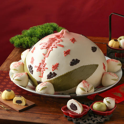 御茶膳房寿桃老人祝寿生日糕点心万事如意过寿礼品大寿桃馒头礼盒 商品图0