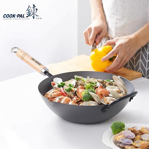 日本原装进口COOK-PAL吉川炒锅熟铁无涂层纯铁锅 商品图8