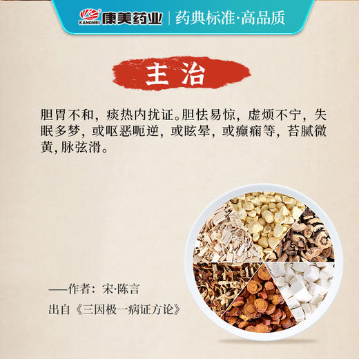 温胆汤35g/剂（法半夏/竹茹/麸炒枳实/陈皮/炙甘草/茯苓） 出自《三因极一病证方论》 商品图2