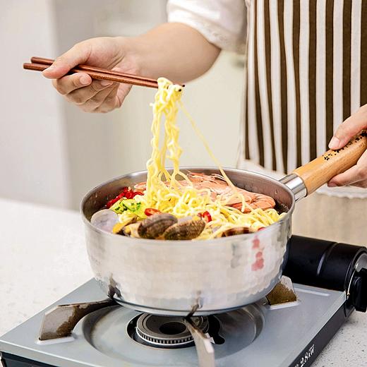 【清仓7.5折，无货退款】燕人之匠樱花手柄不锈钢雪平锅奶锅辅食锅煮面锅汤锅20CM/24CM 商品图1