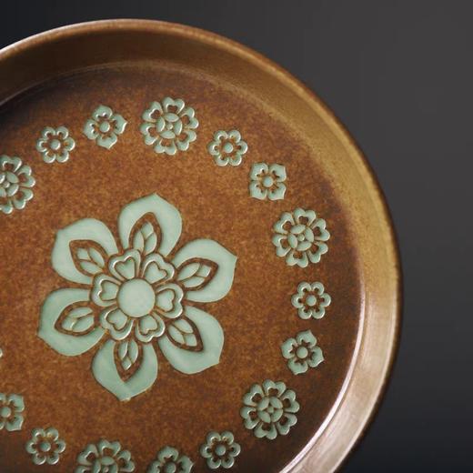 【特惠6折，仅1件，无货退款】茶承壶承干泡台壶托茶具填釉草木灰高端陶瓷茶壶垫本土斋-鱼藻壶承17CM宝相壶承（蓄水）16.7CM【不支持补差，非质量问题不退不换】S 商品图1