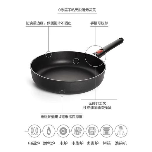WOLL钻石QXR系列无油烟不粘锅煎锅电磁炉平底锅28cm 商品图1