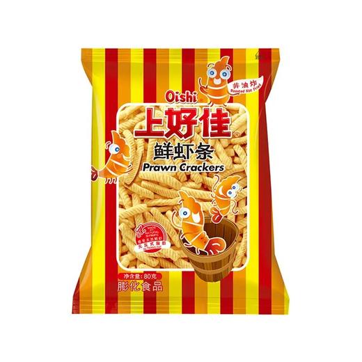 【上好佳】鲜虾条 80g | 经典鲜虾味·酥脆鲜香 | 国民膨化零食·从小吃到大 | 追剧零食·宿舍囤货·下班解馋·休闲必备 商品图0