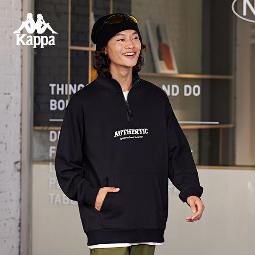 Kappa卡帕背靠背运动卫衣女2024新款透气套头衫针织长袖上衣男款K0EY2WT31D 商品图3