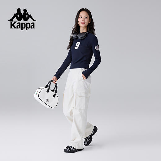 kappa卡帕背靠背新款圆领运动长袖t恤女款修身复古套头衫卫衣上衣K0F22TC01 商品图4
