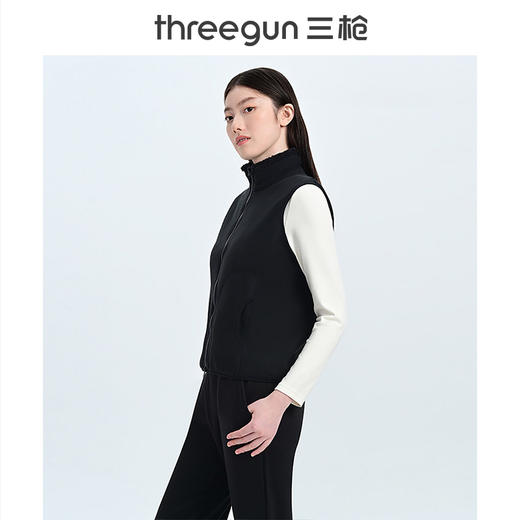 Threegun三枪 【加厚珊瑚绒】开襟女士休闲马甲背心-80734A011 商品图1