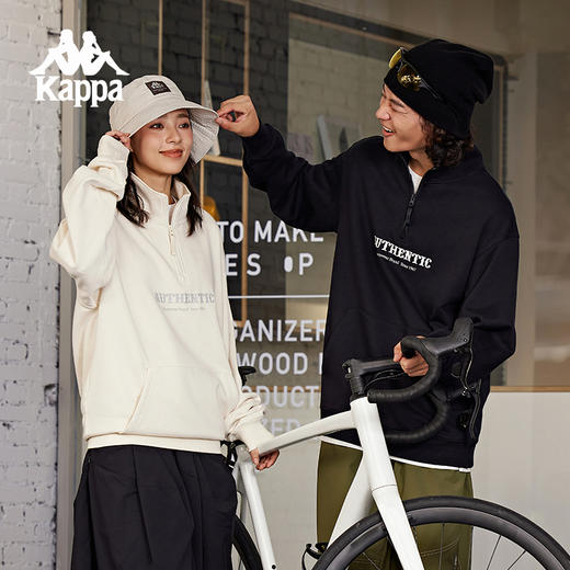 Kappa卡帕背靠背运动卫衣女2024新款透气套头衫针织长袖上衣男款K0EY2WT31D 商品图1
