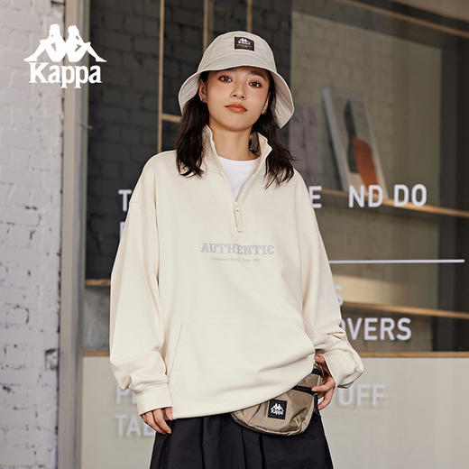 Kappa卡帕背靠背运动卫衣女2024新款透气套头衫针织长袖上衣男款K0EY2WT31D 商品图2