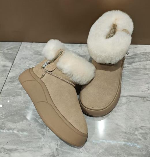 西村名物2024年冬季新款加毛保暖超轻厚底防滑毛毛靴X24DS48341 商品图5