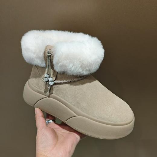 西村名物2024年冬季新款加毛保暖超轻厚底防滑毛毛靴X24DS48341 商品图0