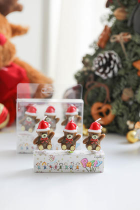 圣诞帽小熊蜡烛