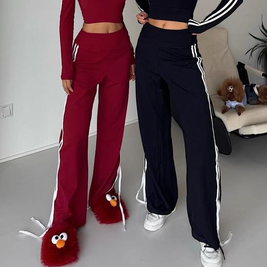 跃牌【禅语梵心】高腰收腹运动宽松直筒长裤女速干跑步显瘦裸感瑜伽裤CK3033 商品图0