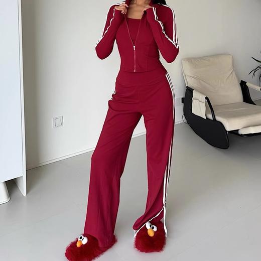 跃牌【禅语梵心】高腰收腹运动宽松直筒长裤女速干跑步显瘦裸感瑜伽裤CK3033 商品图2