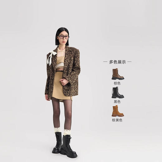 马君妍同款lost in echo户外厚底米奇头巴恩风真皮马丁靴大黄靴 商品图2