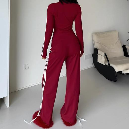 跃牌【禅语梵心】高腰收腹运动宽松直筒长裤女速干跑步显瘦裸感瑜伽裤CK3033 商品图4