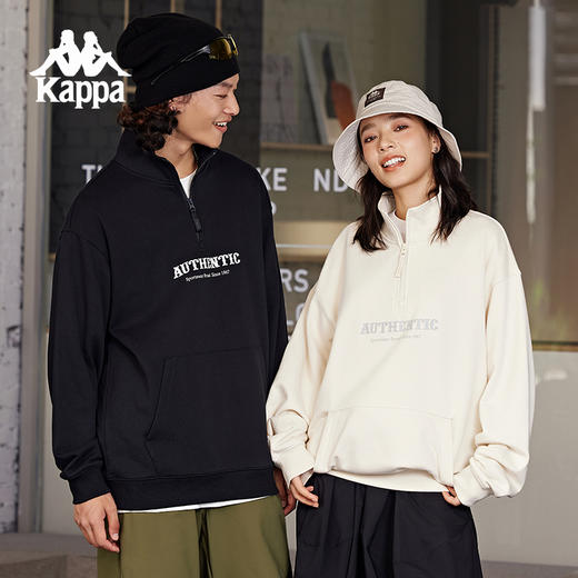 Kappa卡帕背靠背运动卫衣女2024新款透气套头衫针织长袖上衣男款K0EY2WT31D 商品图0