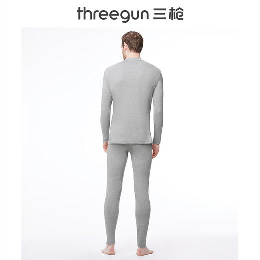 【社群专享】Threegun三枪 【舒肤厚棉】半高领男士保暖内衣套装-22743D021 商品图3