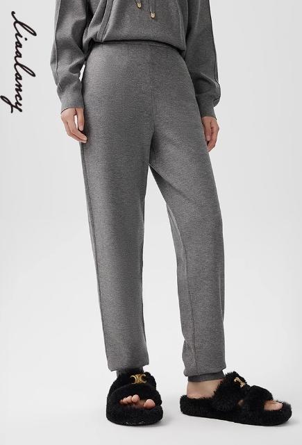 朗姿 高腰束脚宽松针织裤休闲裤LAEK04KPT441G31 商品图1