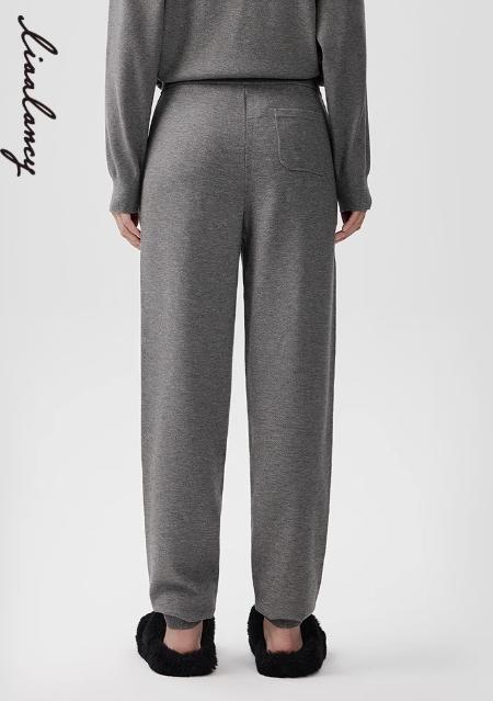 朗姿 高腰束脚宽松针织裤休闲裤LAEK04KPT441G31 商品图3