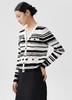 朗姿 羊毛针织衫黑白条纹LCEK05KCD451W11 商品缩略图2
