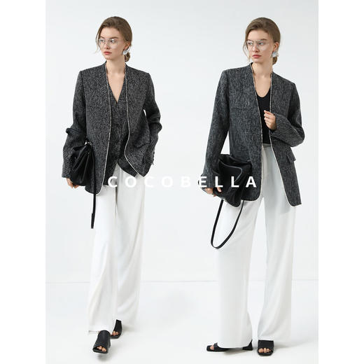 【秒杀】COCOBELLA通勤商务休闲裤女2025早春防晒高腰打褶西裤PA0028 商品图2