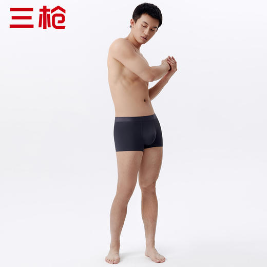 Threegun三枪 【冰丝】无痕男士平角短裤四角内裤（1条装）-50783B031 商品图1
