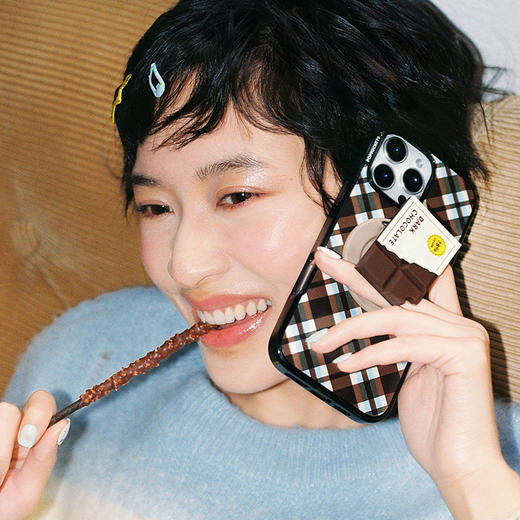 【冬眠计划】薄巧菱格 POPCASE手机壳 MagSafe Popcase磁吸款 黑色 菱格 iPhone17/16/15/14/13 商品图1