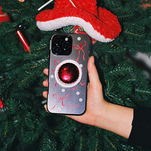 【冬眠计划】珍珠蝴蝶结 POPCASE手机壳 MagSafe Popcase磁吸款 银色 蝴蝶结 拼贴 iPhone17/16/15/14/13 商品图1