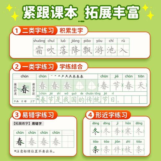同步新教材【小学语文专项】下册同步练字视频教程（会读二类字会写一类字）组词造句笔顺笔画规范书写练字帖 商品图3
