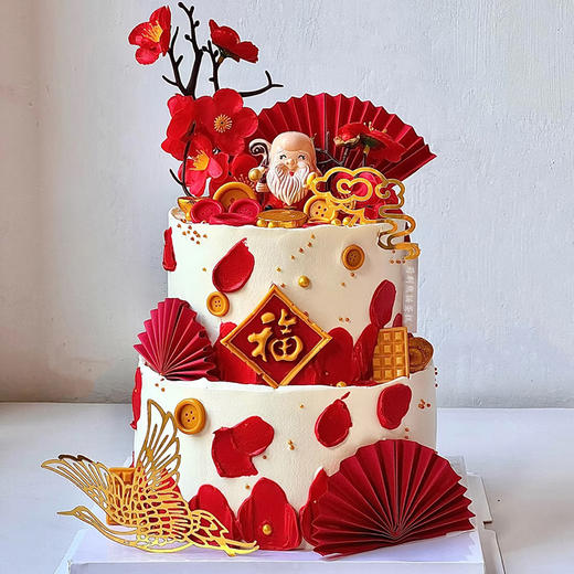 福寿双全双层蛋糕---送老人｜送长辈 商品图0
